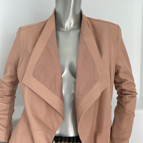 G.I.L.I Cropped Open Front Leather Jacket Pink Size 4 - Picture 7 of 14